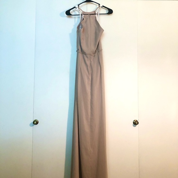 David’s Bridal High Neck Biscotti Bridesmaid Dress - Picture 4 of 7
